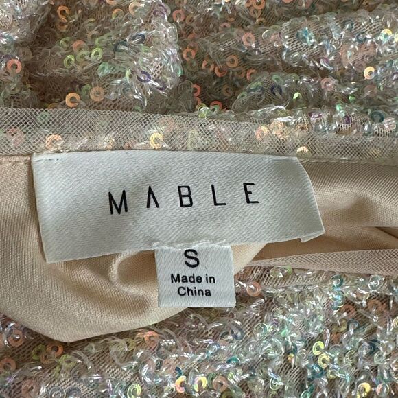 Mable Dress Womens size Small Slip sequin champagne Mini bodycon sparkling Party - Picture 5 of 11